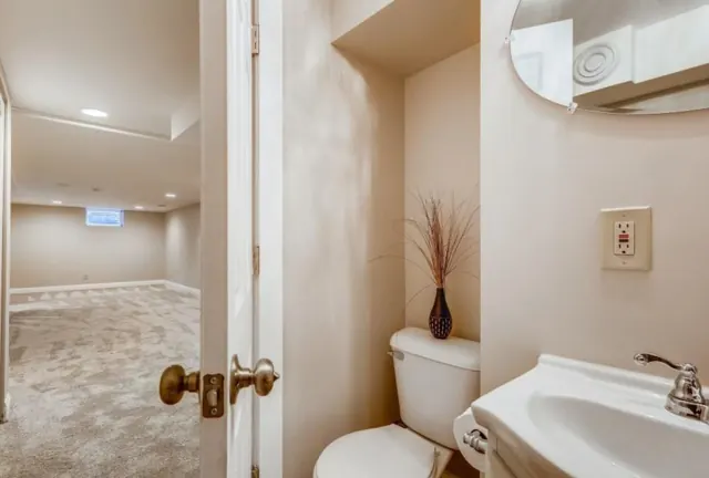 Basement half bath off the family room, Twin Cities